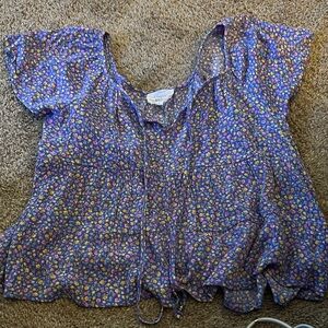 Floral Blue Women's Top